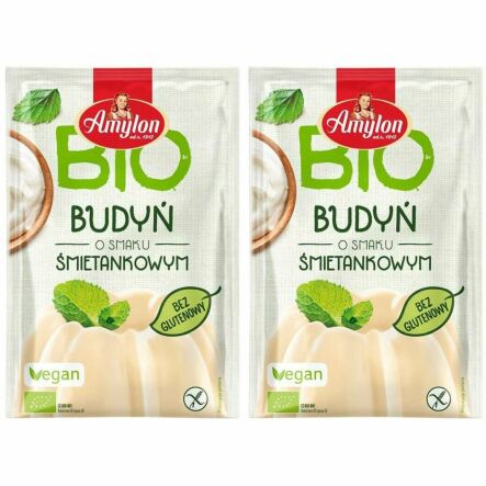 2 x Budyń o Smaku Śmietankowym Bezglutenowy Bio 40 g - Amylon