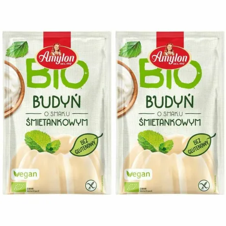 2 x Budyń o Smaku Śmietankowym Bezglutenowy Bio 40 g - Amylon