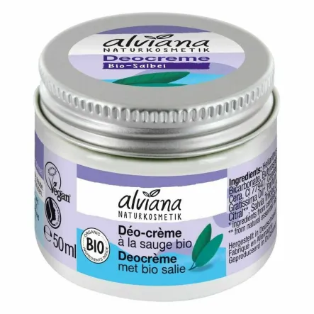 Odświeżający Dezodorant w Kremie z Organiczną Szałwią 50 ml - Alviana 