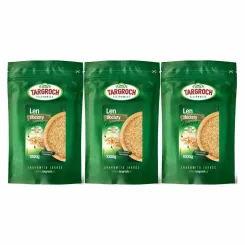 Zestaw 3 x Len Złoty Ziarno Siemię Lniane Złote 1 kg -  Targroch