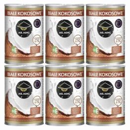 6 x Białe Kokosowe Mleczko 5-7% Tłuszczu 400 ml - Mr. Ming