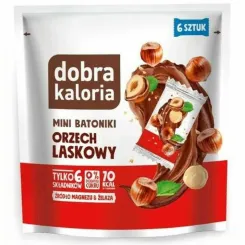 Mini Batoniki Orzech Laskowy z Czekoladą 108 g (6x 18 g) - Dobra Kaloria