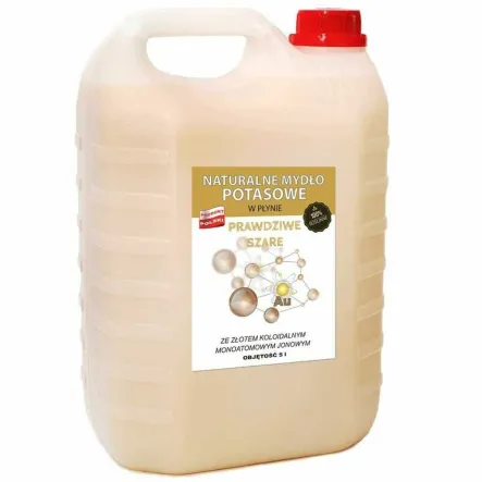 Szare Mydło Potasowe ze Złotem Monojonowym 5 L - Mydlarnia Powrót do Natury