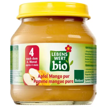 Deser Dla Niemowląt Jabłko z Mango Bio 125 g - Lebenswert - Wyprzedaż