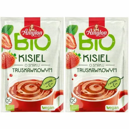 2 x Kisiel o Smaku Truskawkowym Bezglutenowy BIO 30 g - Amylon
