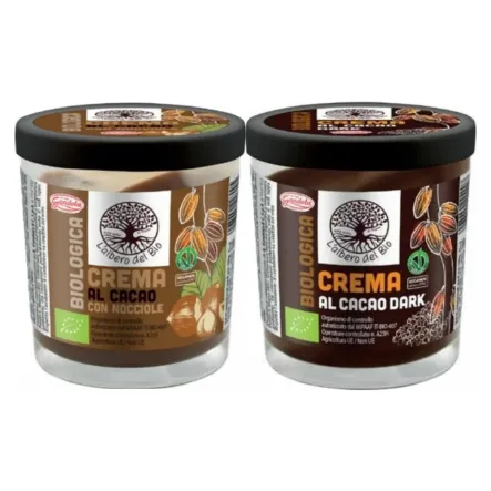 Krem Kakaowy z Orzechami Laskowymi Wegański Bio 200 g + Krem Kakaowy Wegański Bio 200 g - Gandola