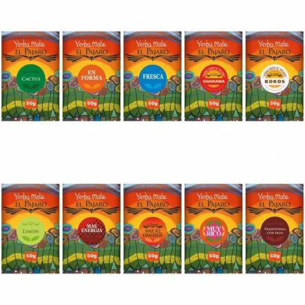 Yerba Mate El Pajaro Zestaw Próbek R 10x 50 g - Przecena Krótka Data Minimalnej Trwałości