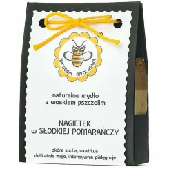 Mydło Naturalne z Woskiem Pszczelim Nagietek w Słodkiej Pomarańczy 90 g - Miodowa Mydlarnia