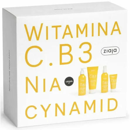 Zestaw Kosmetyków WITAMINA C.B3 (Krem na Przebudzenie 50 ml+ Balsam do Ciała 200 ml+ Tonik 190 ml+ Żel do Twarzy 190 ml) - Ziaja