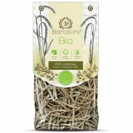 Makaron Orkiszowy Pełnoziarnisty Krajanka Średnia EKO 250 g - Bartolini