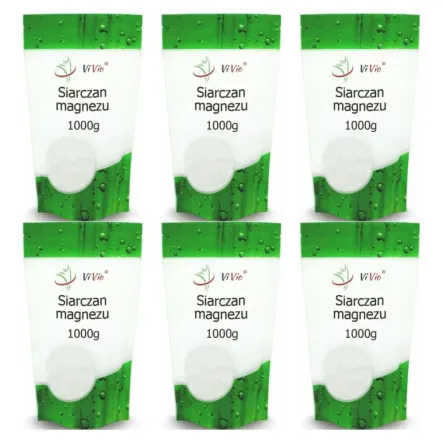 6 x Siarczan Magnezu 1 kg Vivio - Sól Gorzka Epsom