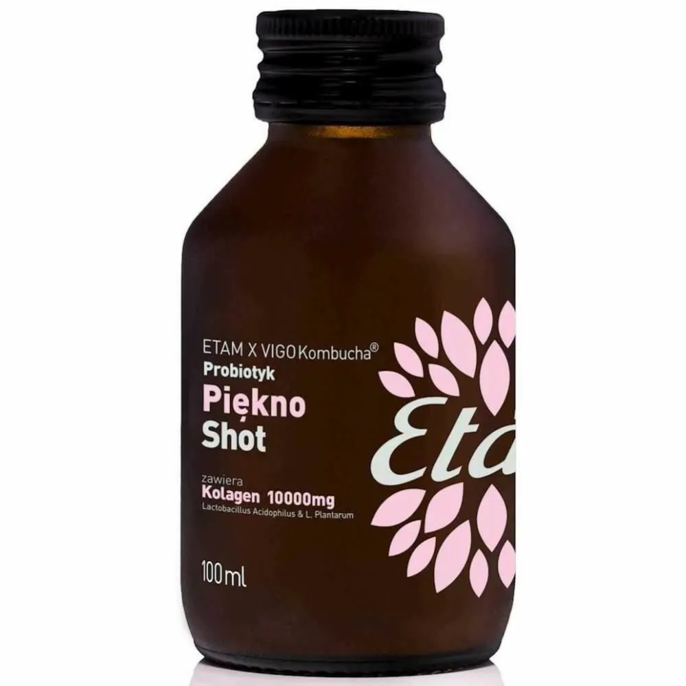 Shot Kombucha Probiotyk Piękno z Kolagenem Bezglutenowy 100 ml - ETAM X VIGO