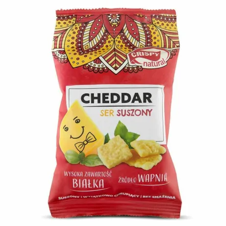 Cheddar Ser Suszony Chipsy Wysokobiałkowe 15 g - Crispy Natural