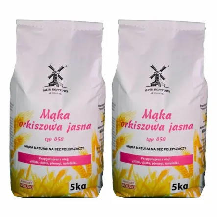 Mąka Orkiszowa Jasna Typ 650 10 kg (2 x 5 kg)  Młyn Kopytowa