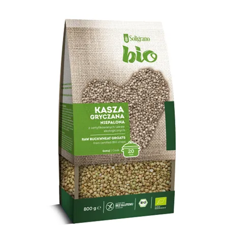 Kasza Gryczana Biała Niepalona  Bez Glutenu Eko 800 g Soligrano