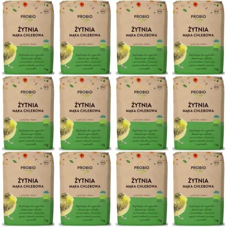 12 x Mąka Żytnia Chlebowa BIO 1 kg - Probio
