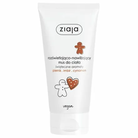 Mus do Ciała Rozświetlająco - Nawilżający PIERNIK IMBIR CYNAMON 160 ml - Ziaja