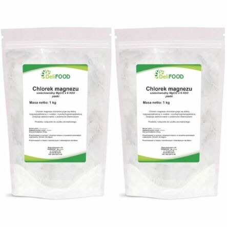 Zestaw 2 x Chlorek Magnezu Sześciowodny Płatki 1 kg - DeliFood