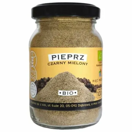 Pieprz Czarny Mielony BIO 100 g - Pięć Przemian