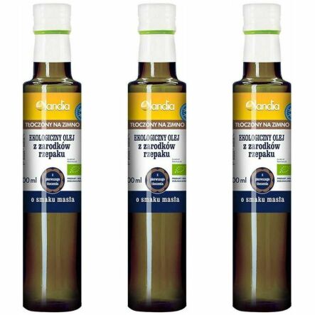 3 x Olej z Zarodków Rzepaku o Smaku Masła Tłoczony na Zimno Bio 500 ml - Olandia