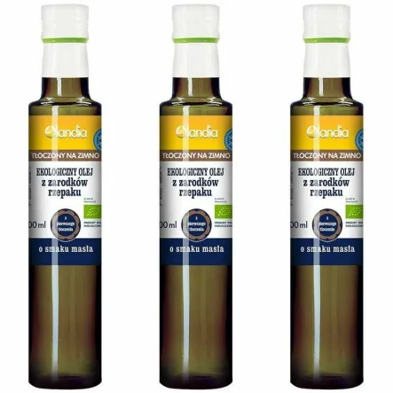 3 x Olej z Zarodków Rzepaku o Smaku Masła Tłoczony na Zimno Bio 500 ml - Olandia