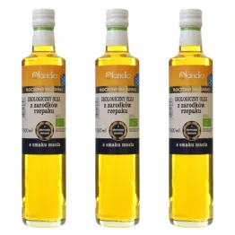 3 x Olej z Zarodków Rzepaku o Smaku Masła Tłoczony na Zimno Bio 500 ml - Olandia