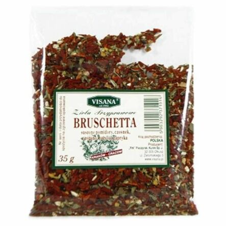 Przyprawa Bruschetta (Suszone Pomidory, Czosnek, Oregano, Bazylia, Papryka) 35 g - Visana