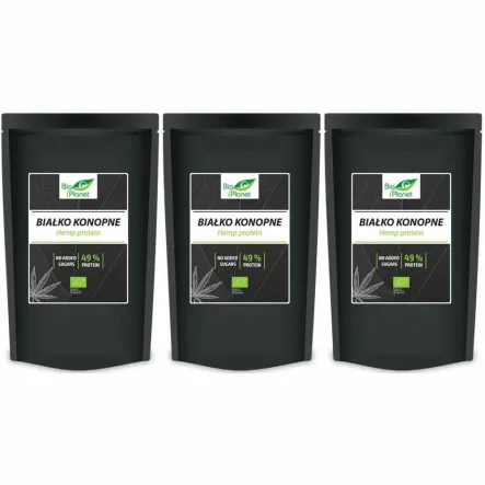 Zestaw 3 x Białko Konopne w Proszku Bio 500 g - Bio Planet