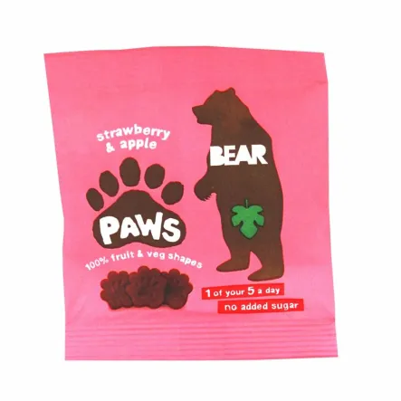 Przekąska Owocowa Paws Truskawki i Jabłka 20 g Bear