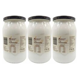3 x Olej Kokosowy Nierafinowany Extra Virgin 900 ml - Naturalnie Zdrowe