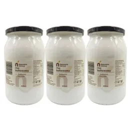 3 x Olej Kokosowy Nierafinowany Extra Virgin 900 ml - Naturalnie Zdrowe