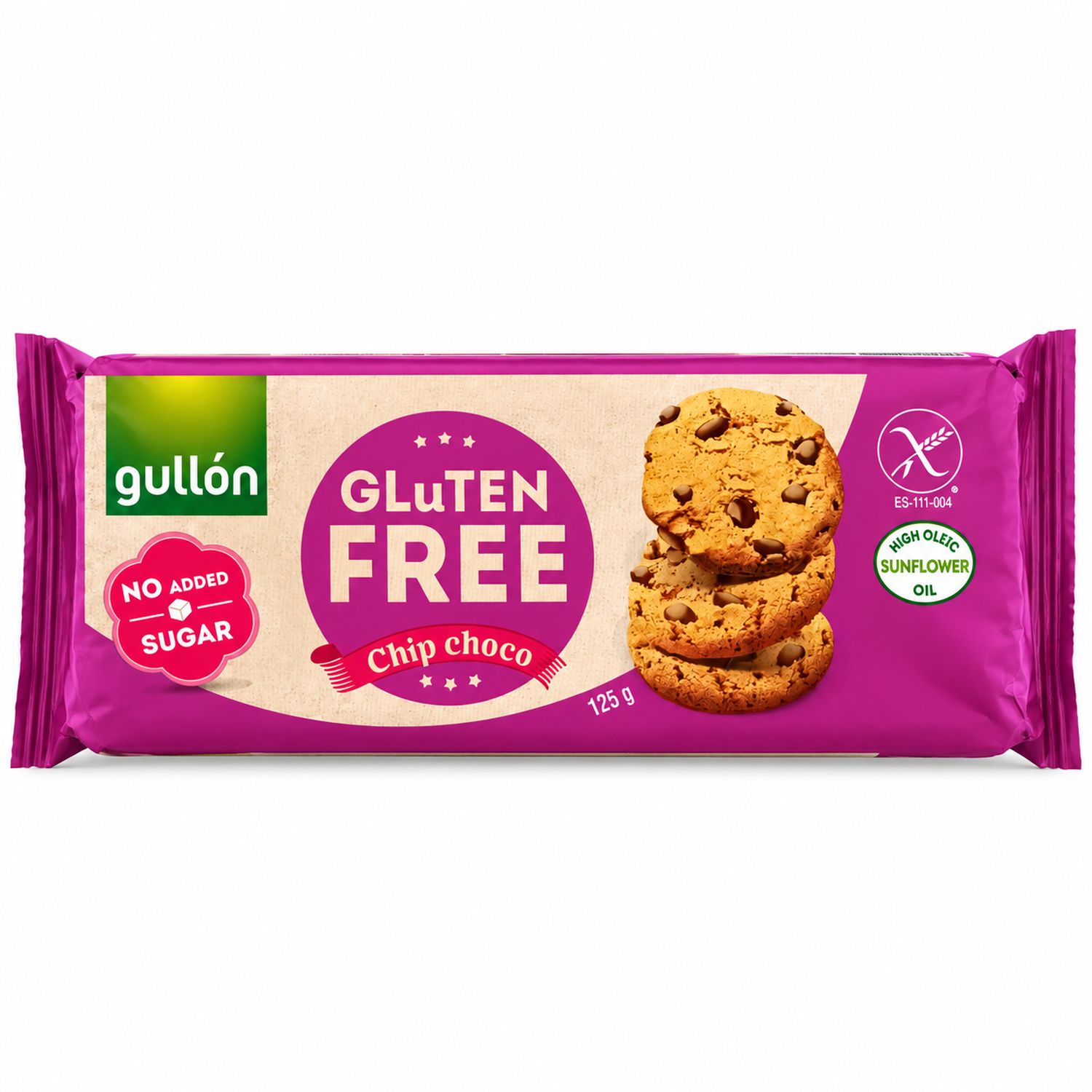 Ciastka z Kawałkami Czekolady Bezglutenowe Bez Dodatku Cukru 125 g - Gullon
