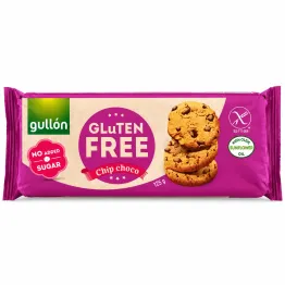 Ciastka z Kawałkami Czekolady Bezglutenowe Bez Dodatku Cukru 125 g - Gullon