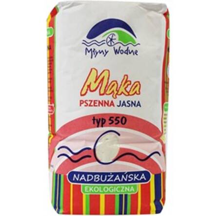Mąka Pszenna Jasna Nadbużańska Typ 550 Bio 1 kg - Młyny Wodne - Przecena Krótka Data Minimalnej Trwałości