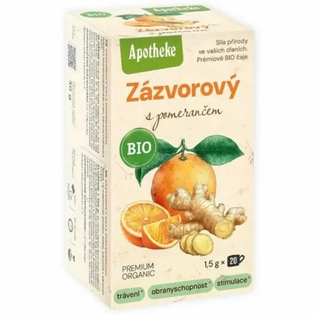 Herbatka Imbir z Pomarańczą Bio 30 g (20x 1,5 g) - Apotheke