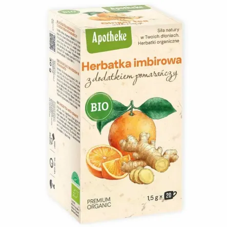 Herbatka Imbir z Pomarańczą Bio 30 g (20x 1,5 g) - Apotheke