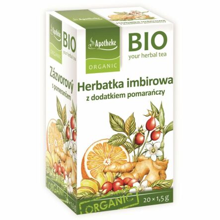 Herbatka Imbir Pomarańcza Bio 30 g (20x 1,5 g) - Apotheke