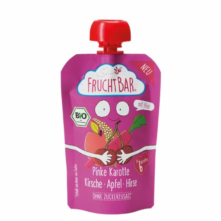 Mus Różowa Marchew Wiśnie Jabłko Proso Eko 100 g Fruchtbar