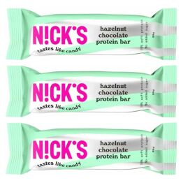 3 x Baton Proteinowy z Kremem z Orzechów Laskowych w Mlecznej Czekoladzie 50 g - Nicks