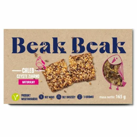 Chleb Czyste Ziarno NATURALNY 165 g - Beak Beak - Przecena Krótka Data Minimalnej Trwałości