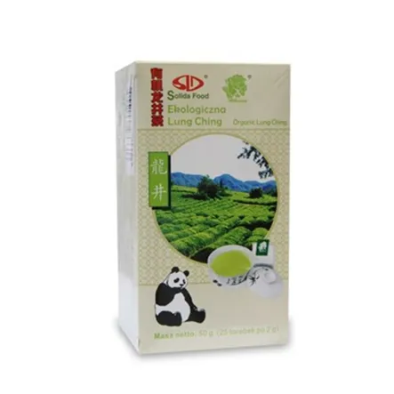 Herbata Zielona LUNG CHING Ekspresowa Bio 25 x 2 g Solida Food Krótka Data Minimalnej Trwałości