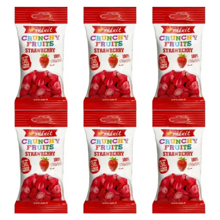 6 x Chrupiąca Truskawka do Kieszeni (Owoce Liofilizowane) 13 g - Mixit