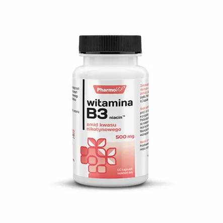 Witamina B3 Niacyna Witamina PP 500 mg 60 Kapsułek - Pharmovit