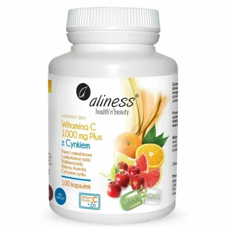Witamina C 1000 mg Plus z Cynkiem 100 Kapsułek - Aliness