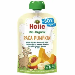 Mus Dynia, Brzoskwinia, Banan, Owies Bez Dodatku Cukru Bezglutenowy Bio 100 g - Holle