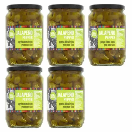 5 x Papryka Jalapeno Zielona Krojona 670 g - Casa de Mexico