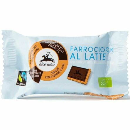 Herbatniki Orkiszowe z Mleczną Czekoladą Fair Trade Bio 28 g - Alce Nero