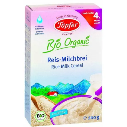 Kaszka Ryżowa Mleczna Od 4 Miesiąca Bio 200 g - Topfer - Przecena Krótka Data Minimalnej Trwałości