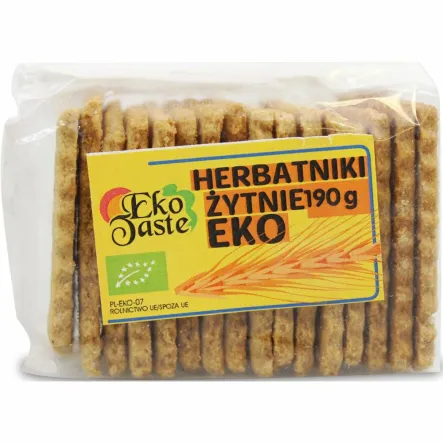Herbatniki Żytnie Bio 190 g - Eko Taste (Tast) - Przecena Krótka Data Minimalnej Trwałości