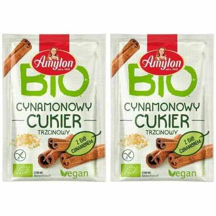 2 x Cukier Cynamonowy Trzcinowy Bezglutenowy Bio 20 g - Amylon